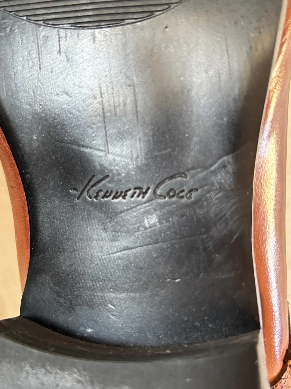 Kenneth Cole NY Brown Leather Square Toe Dress Shoes Men’s 11